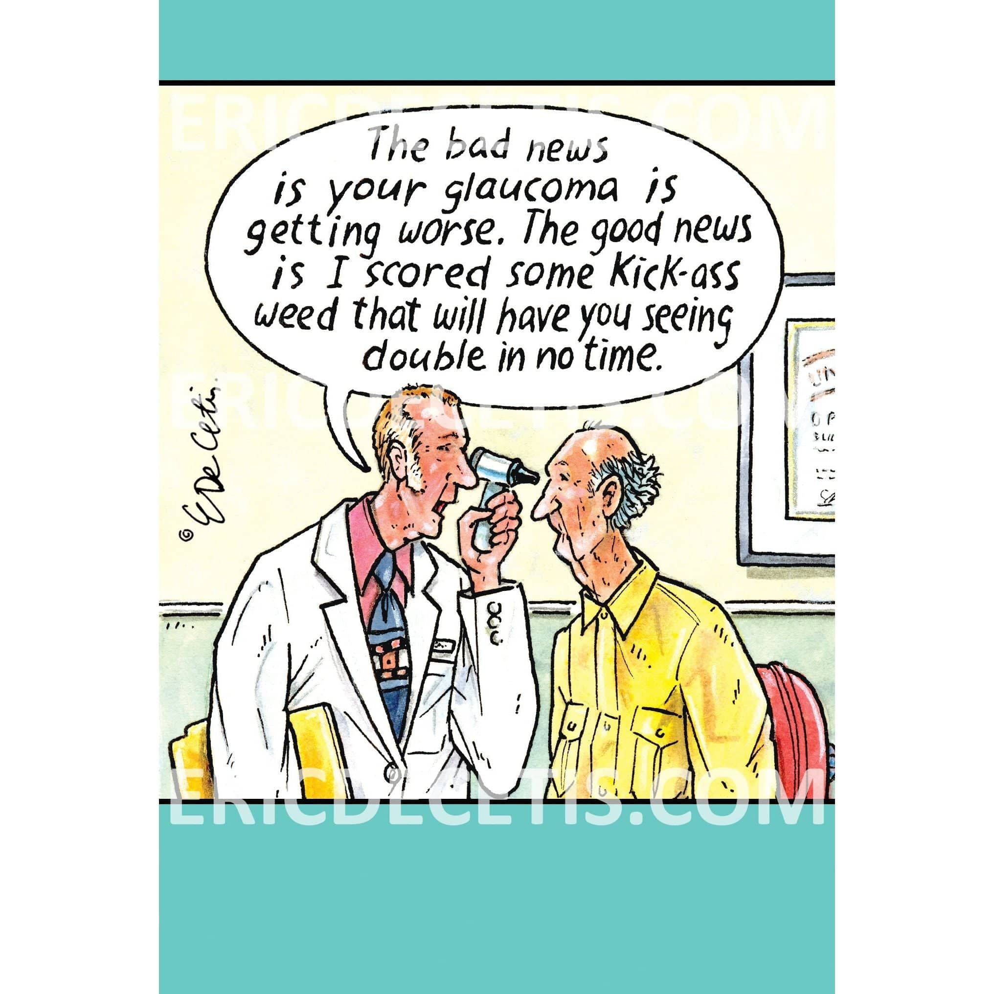 Pictura Glaucoma birthday card featuring colorful artwork by Eric Decetis, part of the Everyday Cards collection.