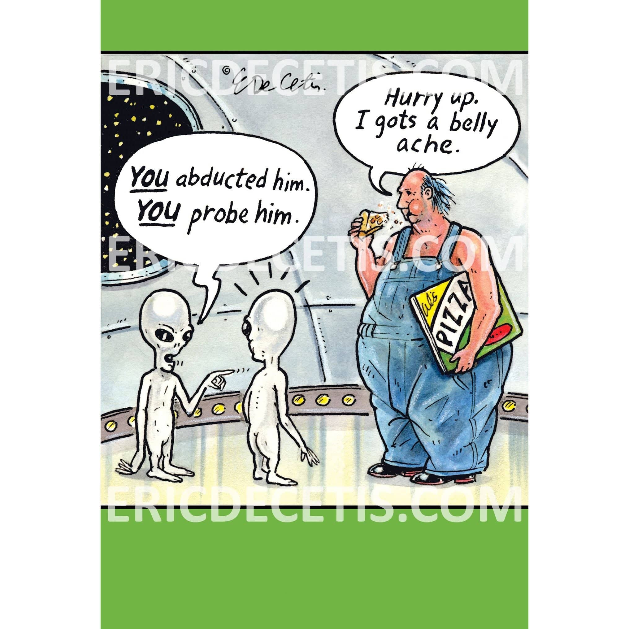 Pictura You Probe Him birthday card by Eric Decetis featuring humorous handwritten-style text and playful birthday message.