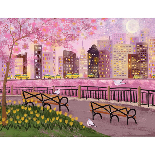 Pictura Twilight City birthday card with nighttime cityscape and celebratory message, designed for sending from me to you.