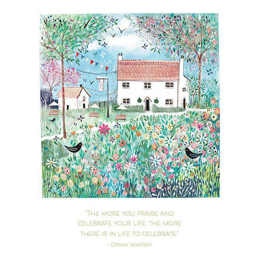 Pictura Village Home birthday card from Me To You featuring a charming village scene on the front.