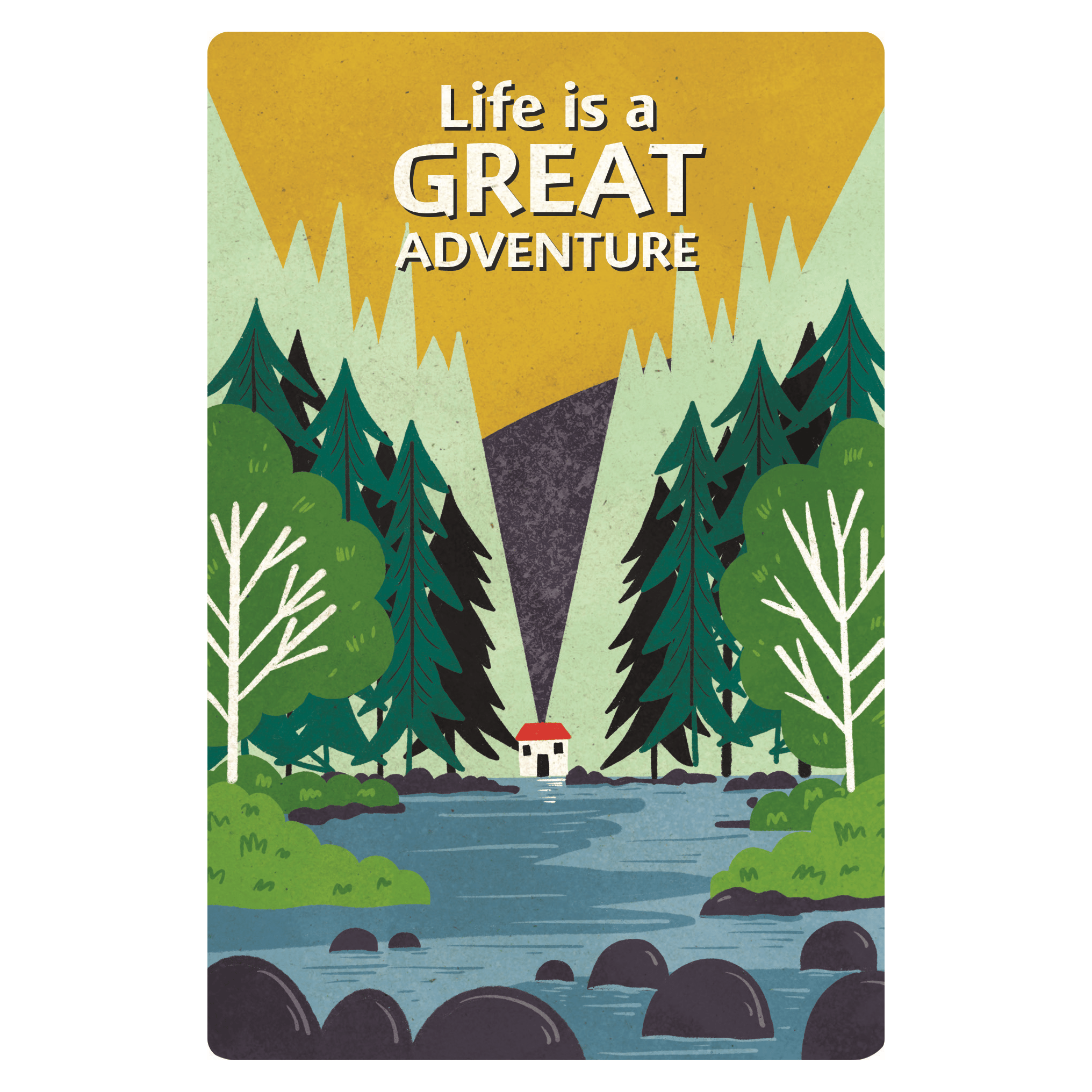 River House birthday card from Pictura, featuring a charming river scene, perfect for everyday greeting or celebration.
