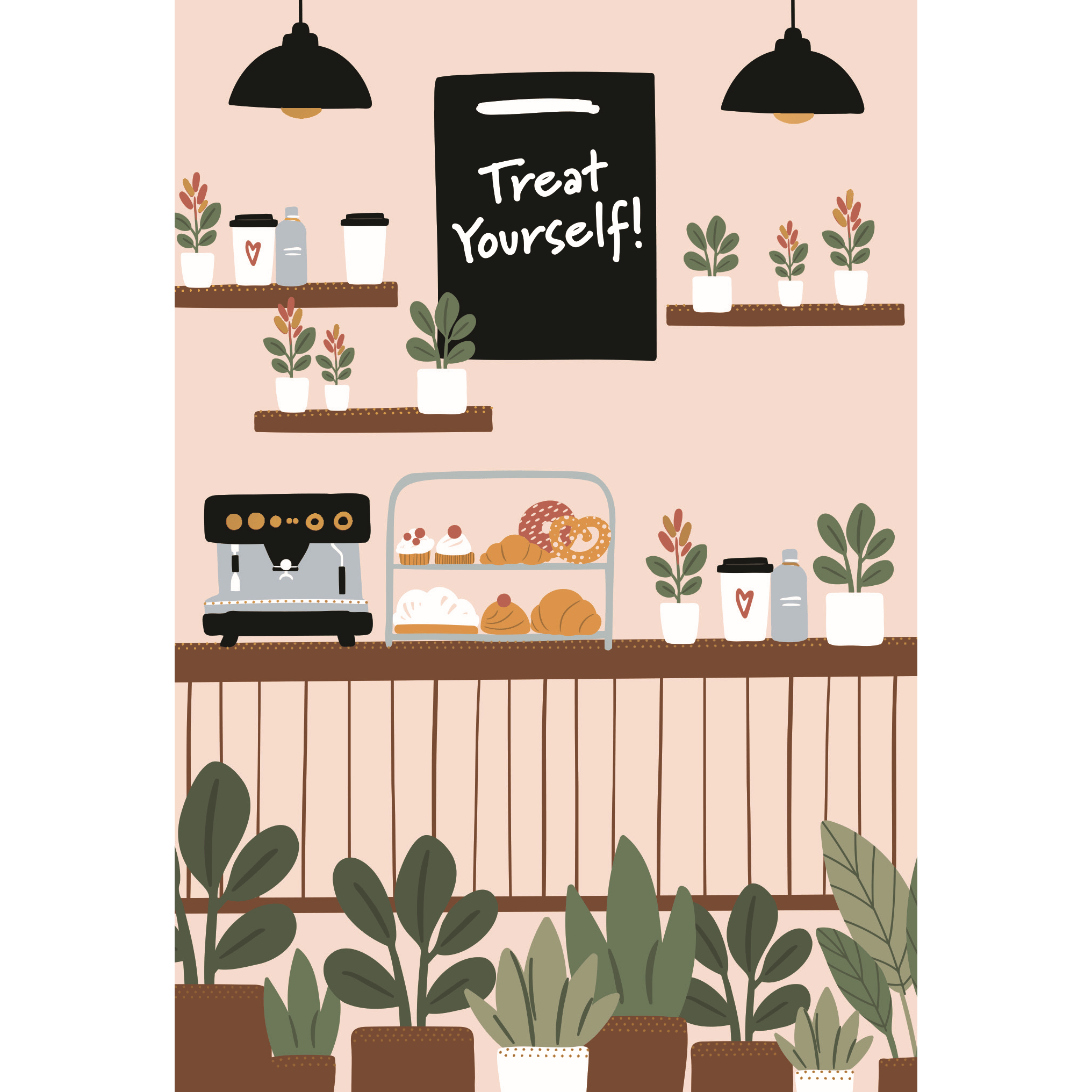 Pictura Café Counter birthday card from the Everyday Cards collection featuring a festive coffee-themed design.