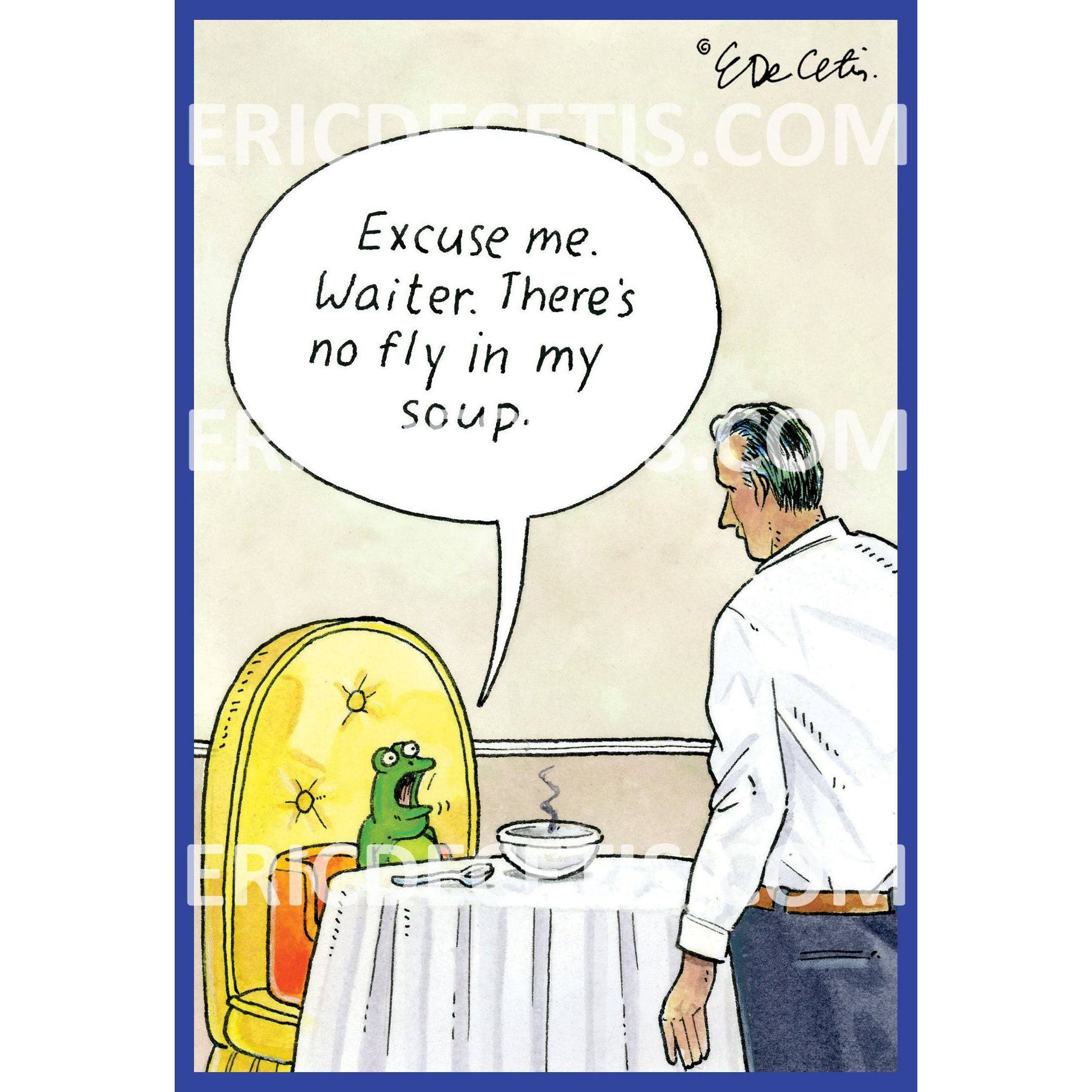 Frog Soup birthday card by Pictura featuring colorful frog and soup illustration, suitable for everyday greeting card occasions.