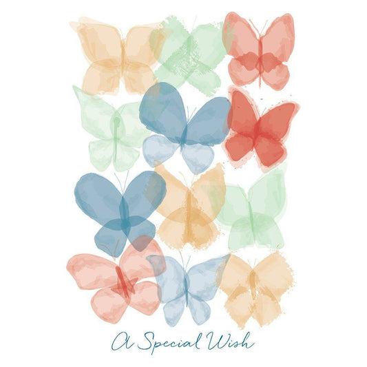Translucent butterflies birthday card from Pictura featuring delicate butterfly illustrations on an elegant everyday card.