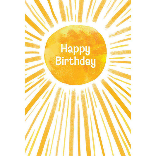 Bright yellow sun birthday card from Pictura's everyday card collection, featuring a cheerful sun illustration.