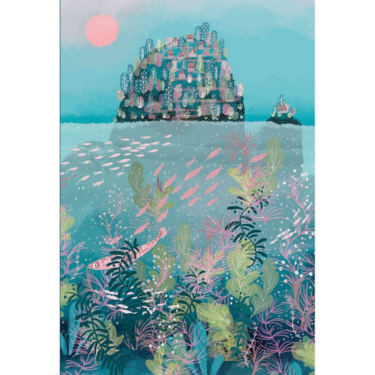Pink fish birthday card from Pictura, featuring colorful fish illustrations on a cheerful everyday greeting card.