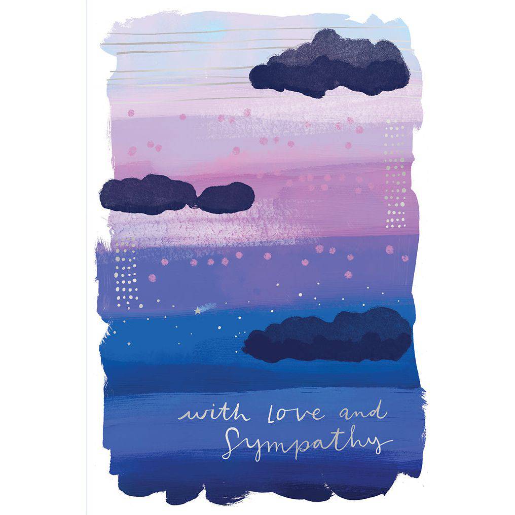 Pictura Clouds Sympathy Card featuring soft cloud illustrations, suitable for expressing condolences and heartfelt sentiments.