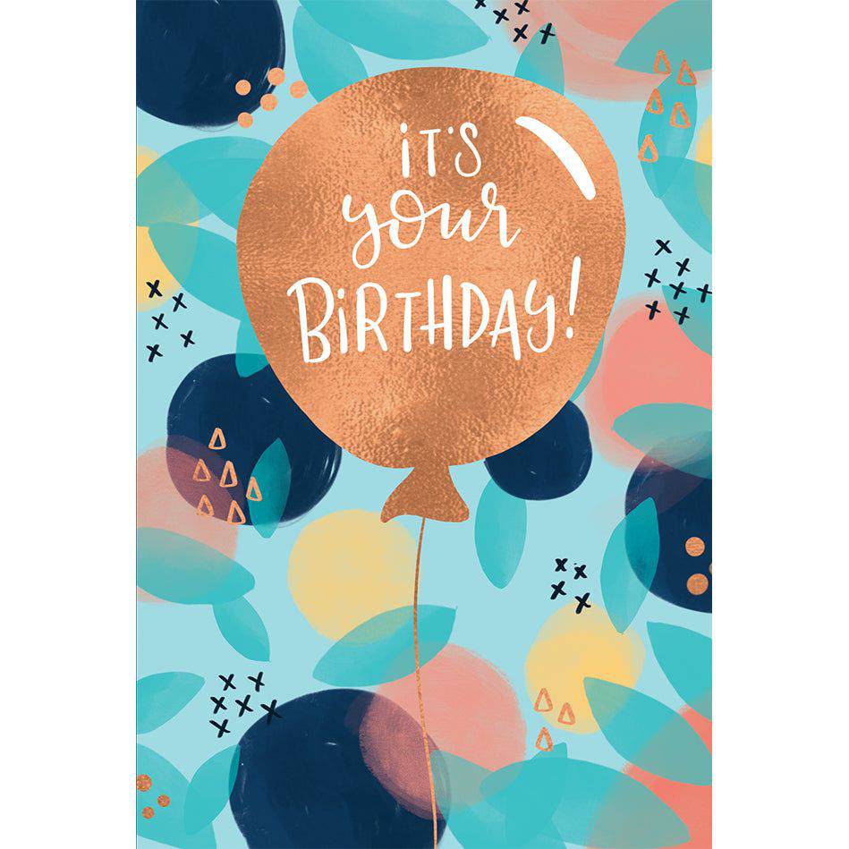 Colorful birthday balloon card by Pictura featuring vibrant balloon illustrations on a cheerful greeting card.
