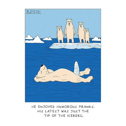 Polar bears funny birthday card from Pictura featuring playful polar bears, perfect for celebrating with humor.