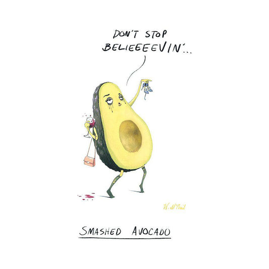 Funny smashed avocado birthday card from Pictura featuring humorous avocado illustration on an everyday greeting card.