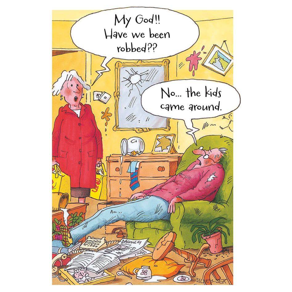 Have We Been Robbed funny birthday card by Pictura featuring humorous design for everyday greeting card occasions.