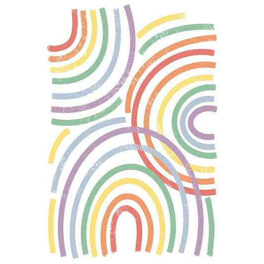 Rainbow Curves blank note card from Pictura featuring vibrant, colorful curved designs on smooth paper for everyday writing use.