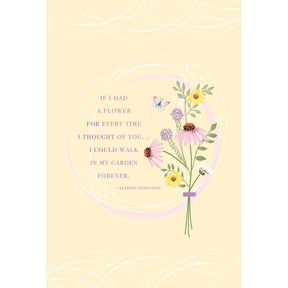 Pictura In My Garden Thinking Of You Card from the Everyday Cards collection, featuring floral garden design and heartfelt message