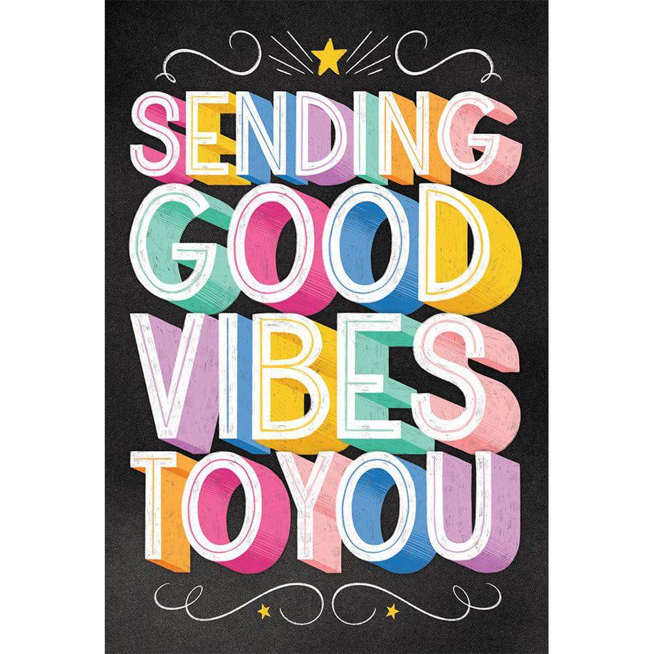 Pictura Good Vibes Get Well Card featuring colorful floral design, perfect for sending cheerful wishes to someone recovering.