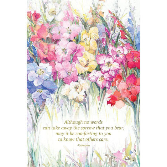 Pictura Lilies Sympathy Card by Lisi Martin featuring a delicate lily floral design, suitable for expressing condolences.