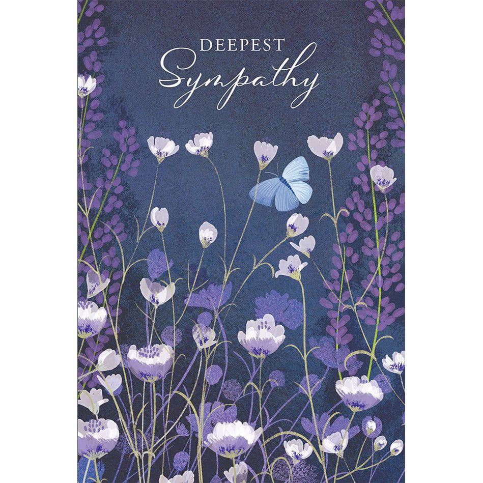 Purple Blossoms Sympathy Card from Pictura featuring delicate purple floral design for heartfelt condolences.