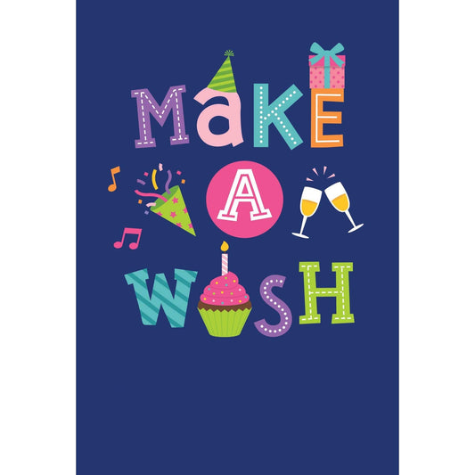 Make A Wish birthday card from Pictura featuring colorful birthday cake and festive design for everyday celebration.