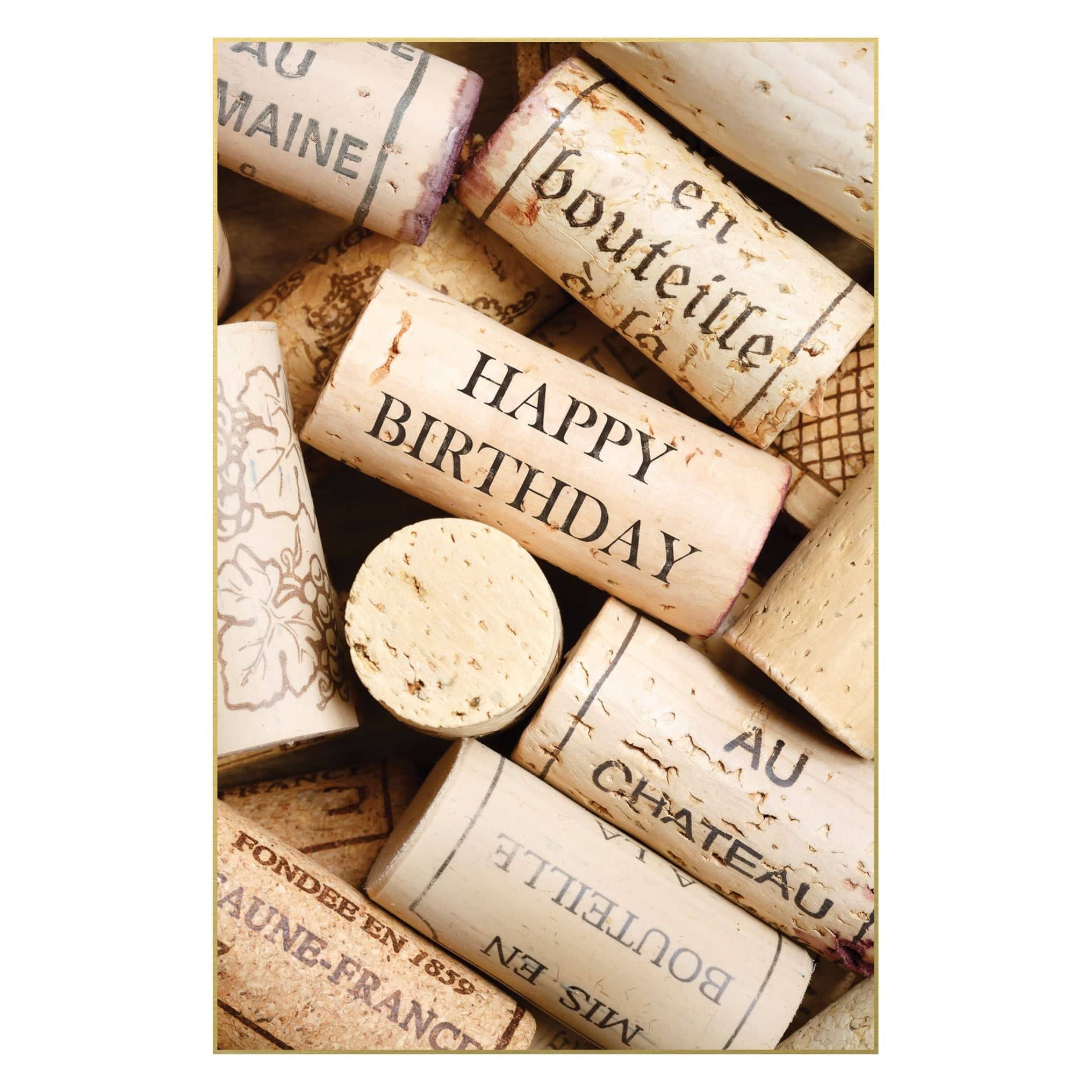 Pictura wine corks birthday card featuring a festive design, perfect for celebrating special occasions with a charming touch.