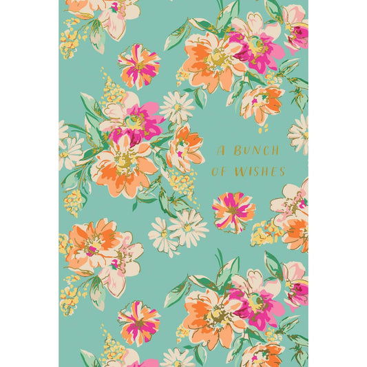 Pictura Floral Blossoms birthday card featuring colorful flower illustrations on an elegant greeting card design.