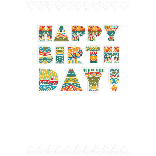 Pictura Pattern Birthday Card for Him with colorful geometric design, perfect for celebrating birthdays in everyday card collection.