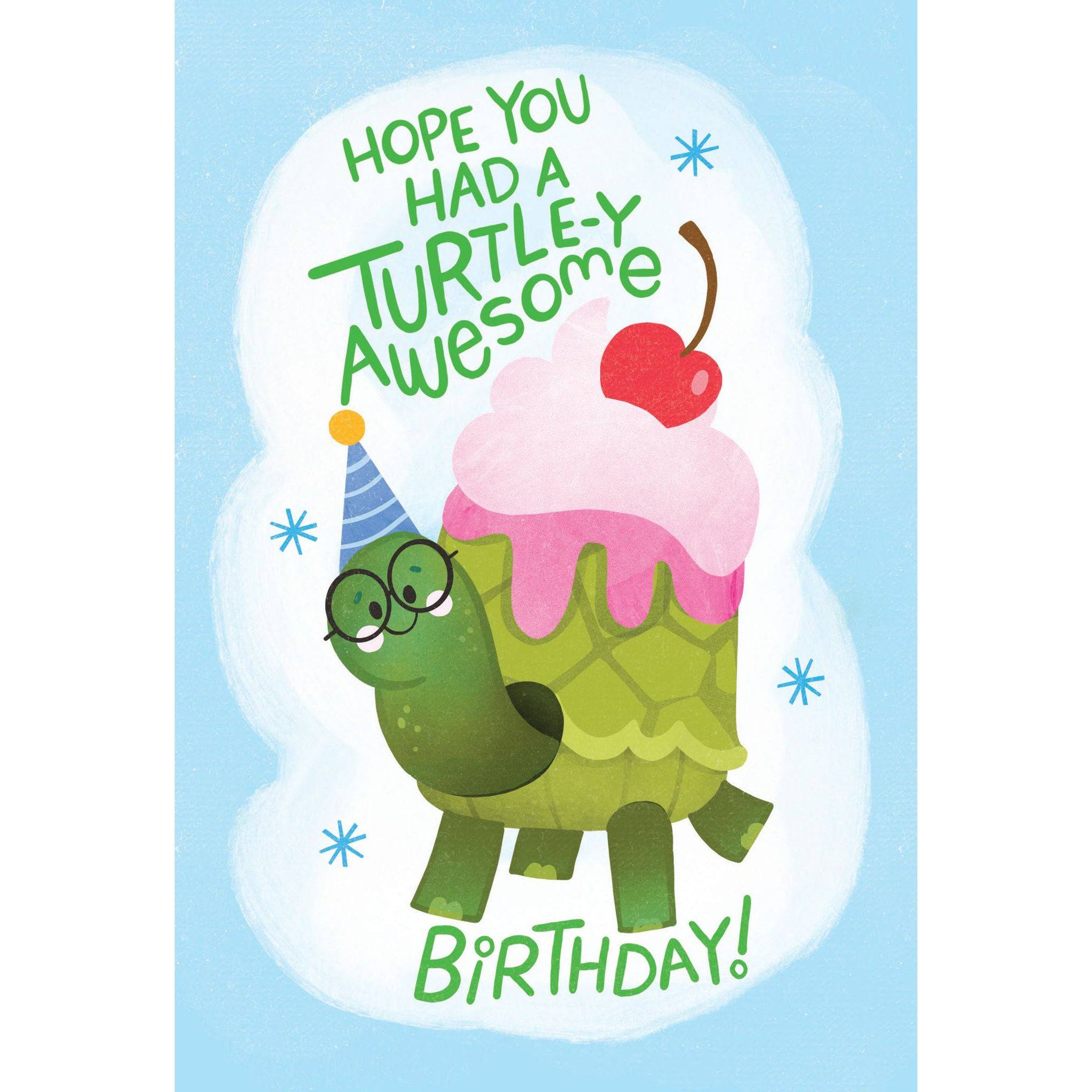 Pictura Turtle-y Awesome belated birthday card featuring a cute turtle illustration on an everyday greeting card.