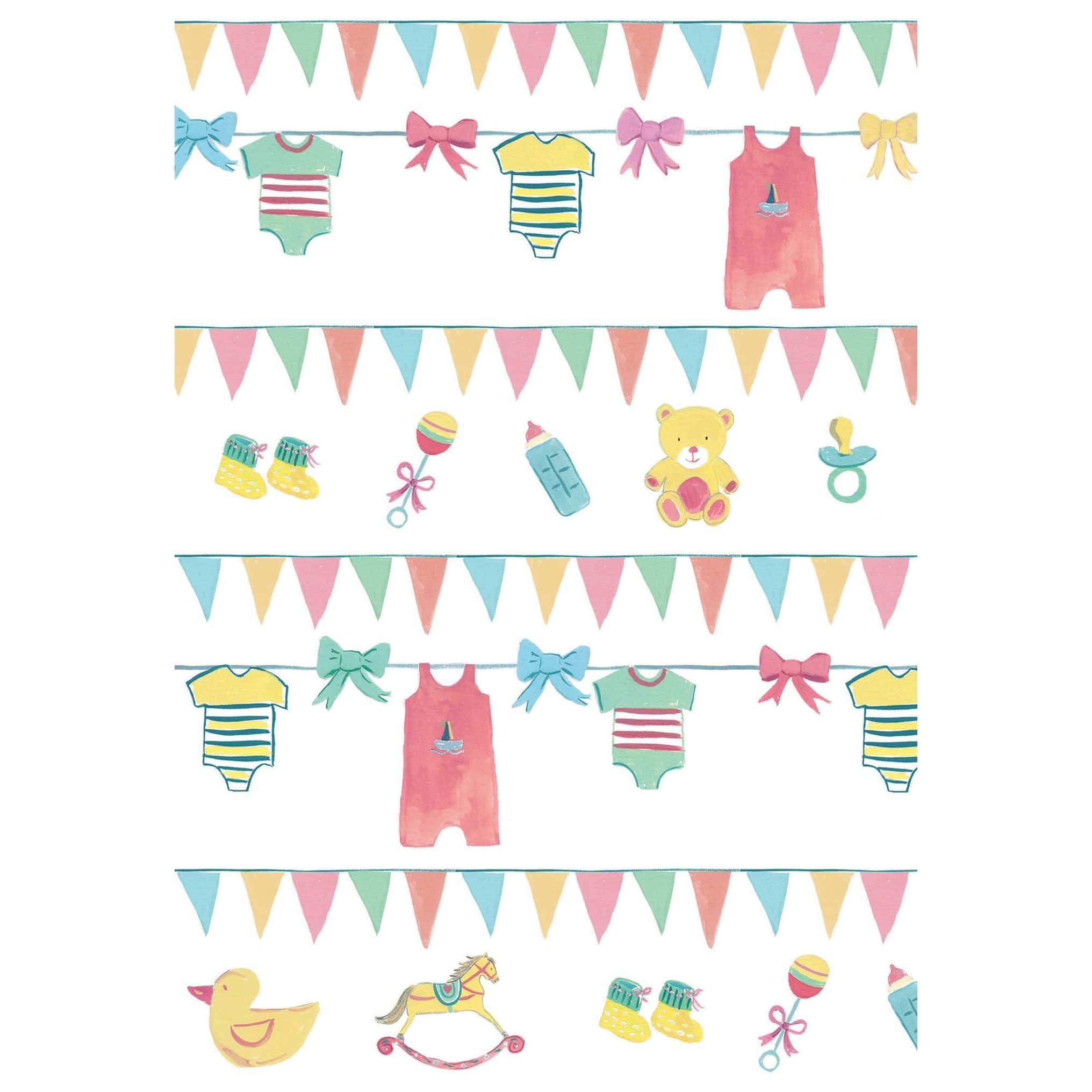 Pictura Baby Clothes Baby Card Twins from the Everyday Cards collection, featuring colorful illustrated twin baby outfits on a white background.
