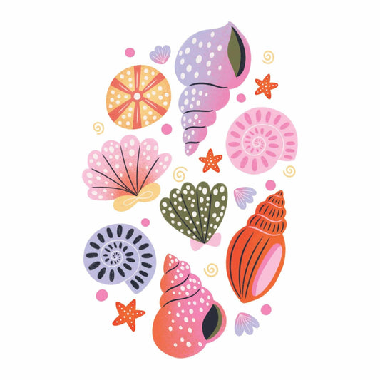 Pictura Beach Shells blank note card with seaside shell illustrations, perfect for everyday correspondence.