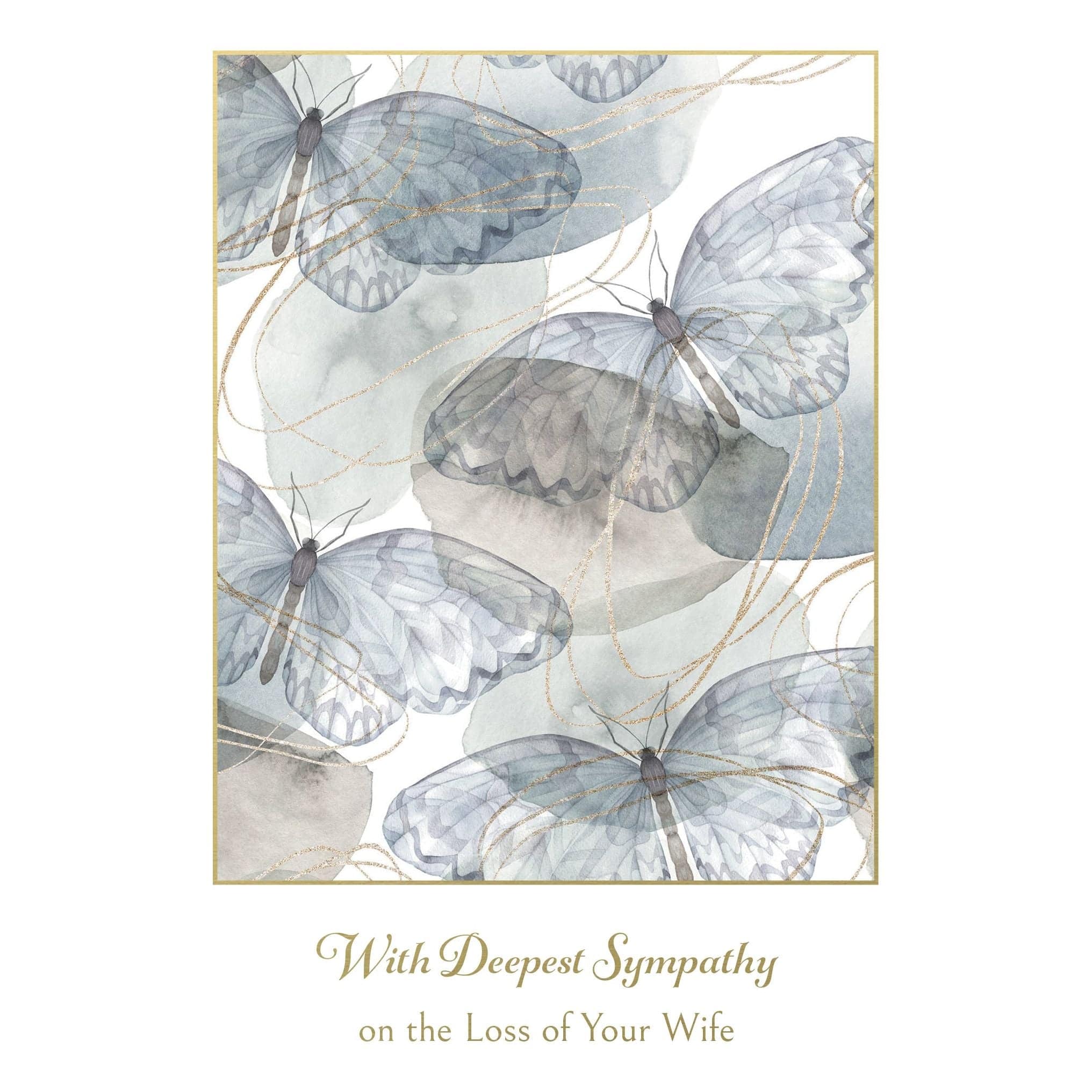 Pictura Butterfly Collage Sympathy Card for wife featuring elegant butterfly designs on an everyday greeting card.