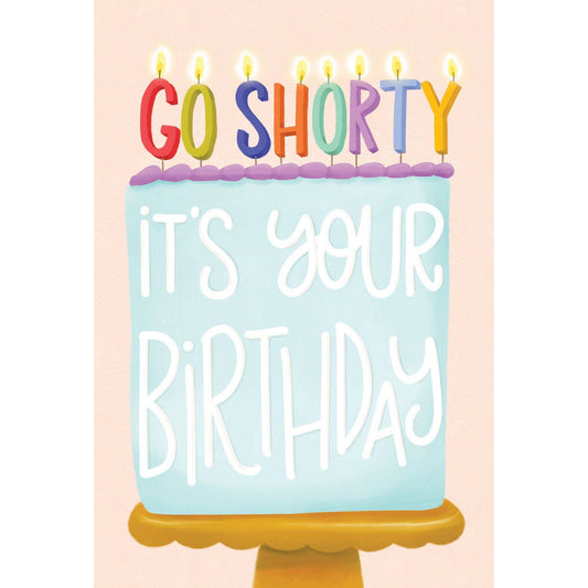 Pictura Go Shorty birthday card featuring colorful, playful design for celebrating birthdays with fun, everyday greeting card style.