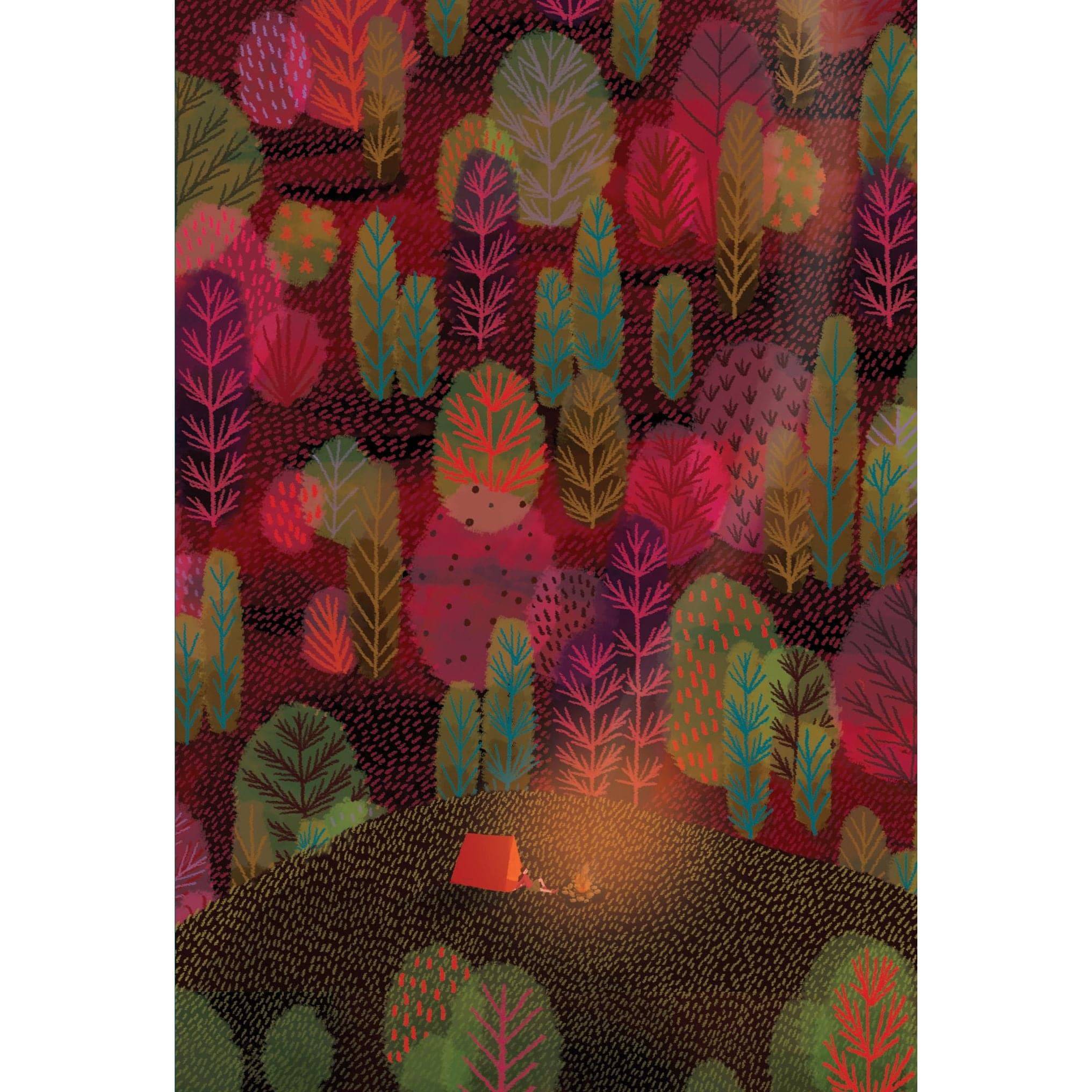 Pictura camping tent birthday card featuring a colorful tent illustration on a festive design for outdoor adventure celebrations.