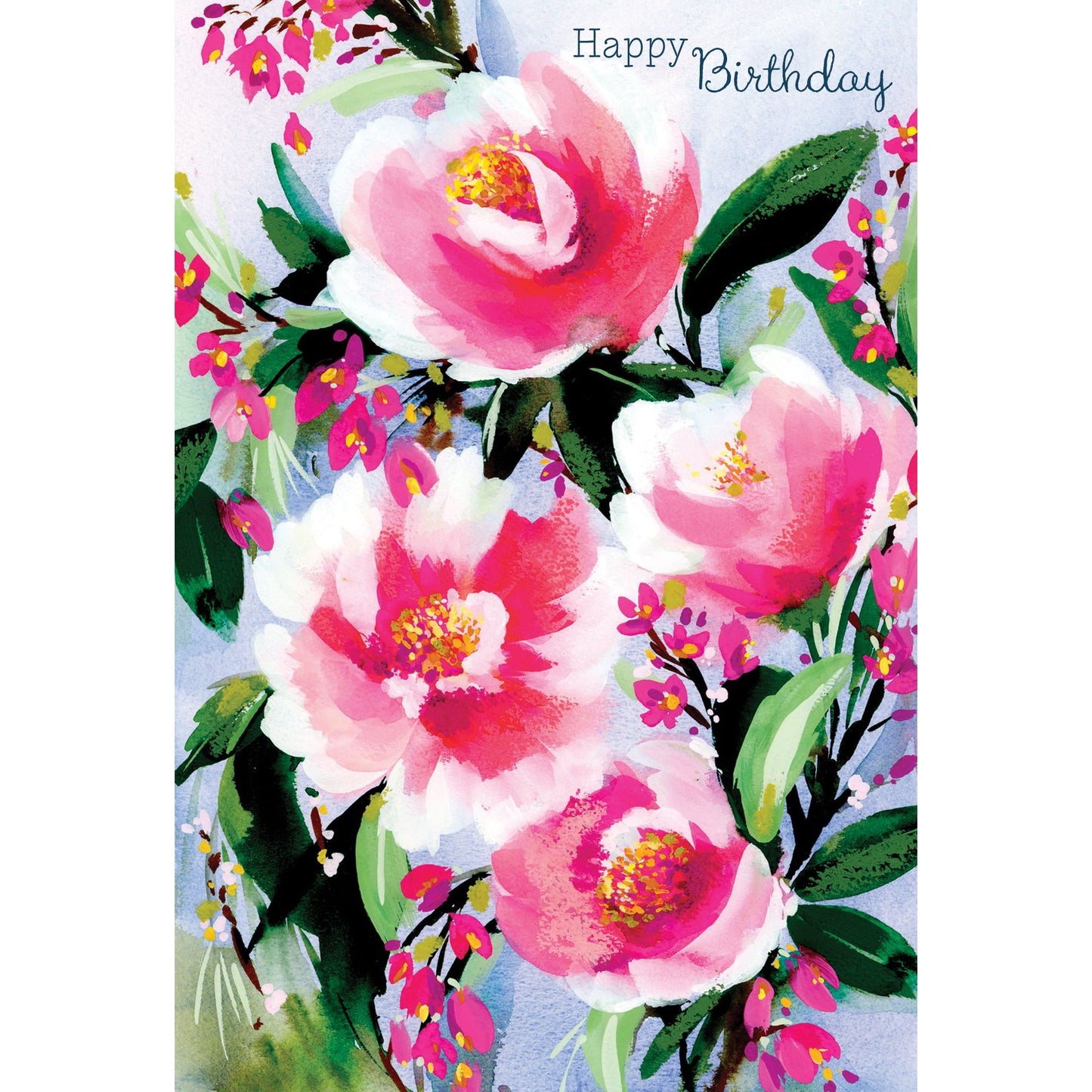 Painted Flowers Birthday Card