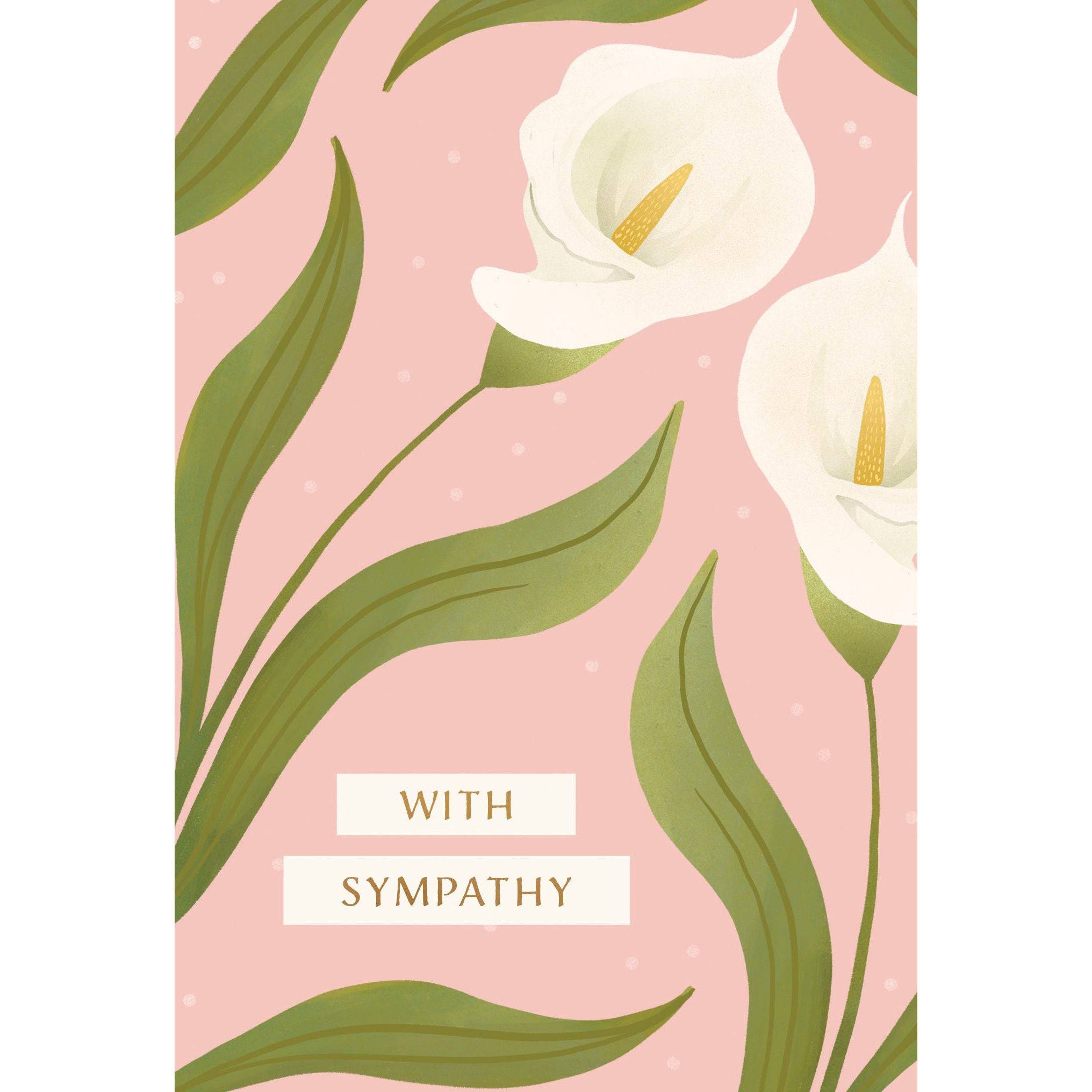 Pictura Calla Lilies sympathy card featuring elegant white calla lilies on a soft background, suitable for condolence messages.