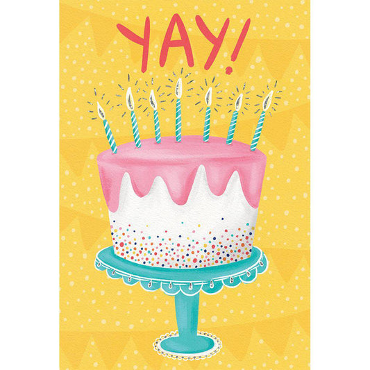 Pictura Sprinkle Cake Stand birthday card featuring colorful cake and sprinkles, perfect for celebrating special occasions.