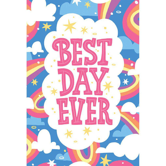 Pictura Best Day Rainbows birthday card featuring colorful rainbow illustrations on a cheerful greeting card.
