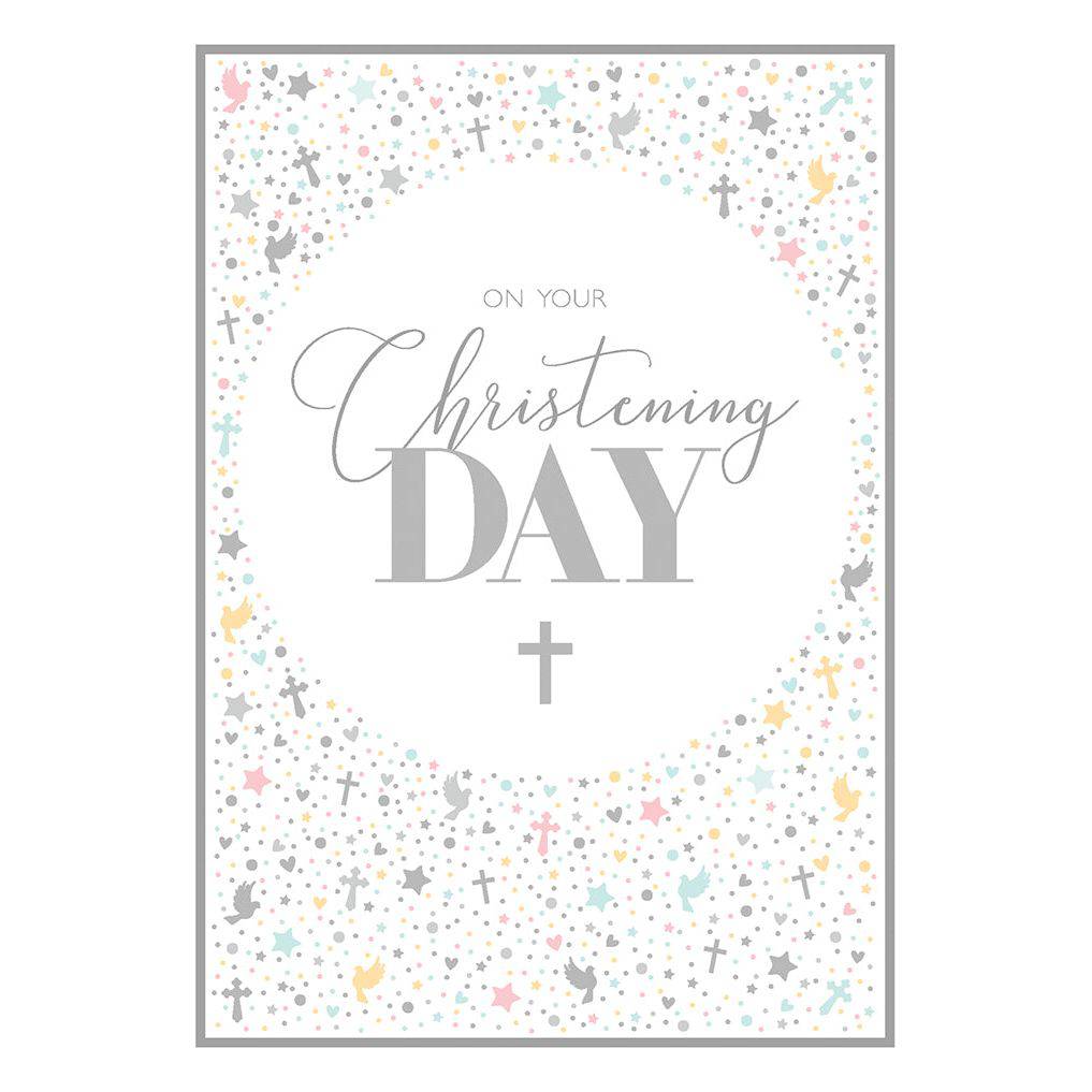 Tiny Cross Christening Card from Pictura featuring a delicate cross design on an everyday card for special occasions.