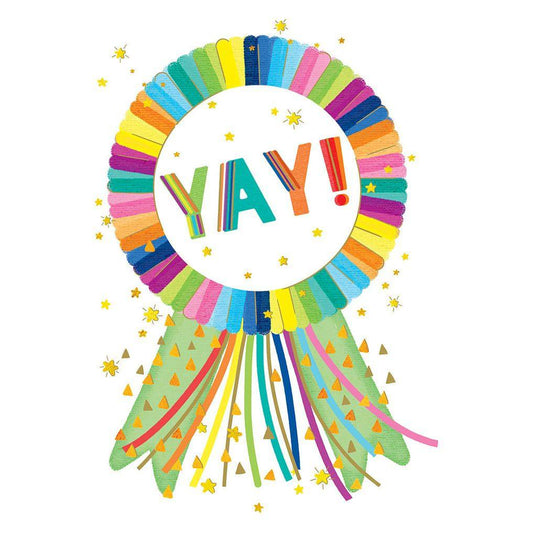 Colorful Rainbow Ribbon Congratulations Card by Pictura featuring vibrant rainbow ribbons and celebratory design.