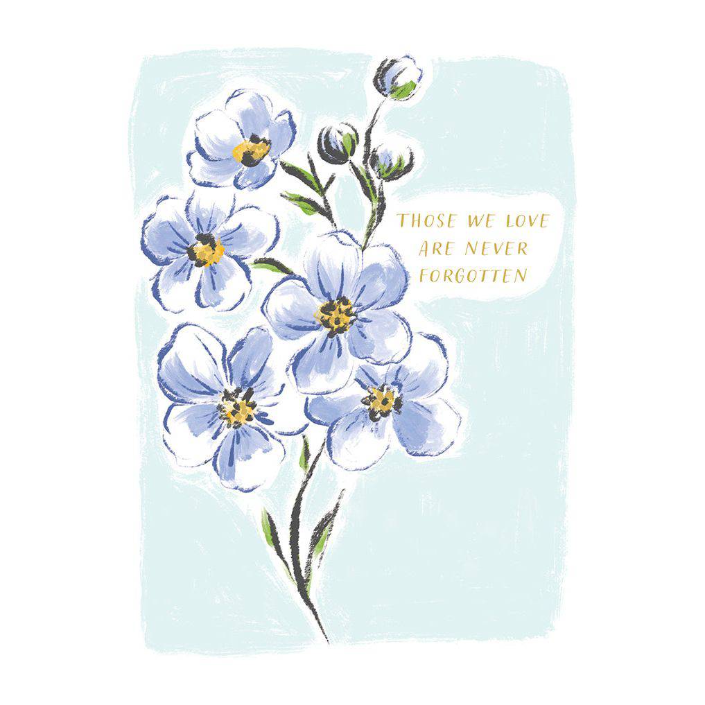 Pictura Forget Me Not Sympathy Card featuring delicate floral design for expressing condolences and remembrance.