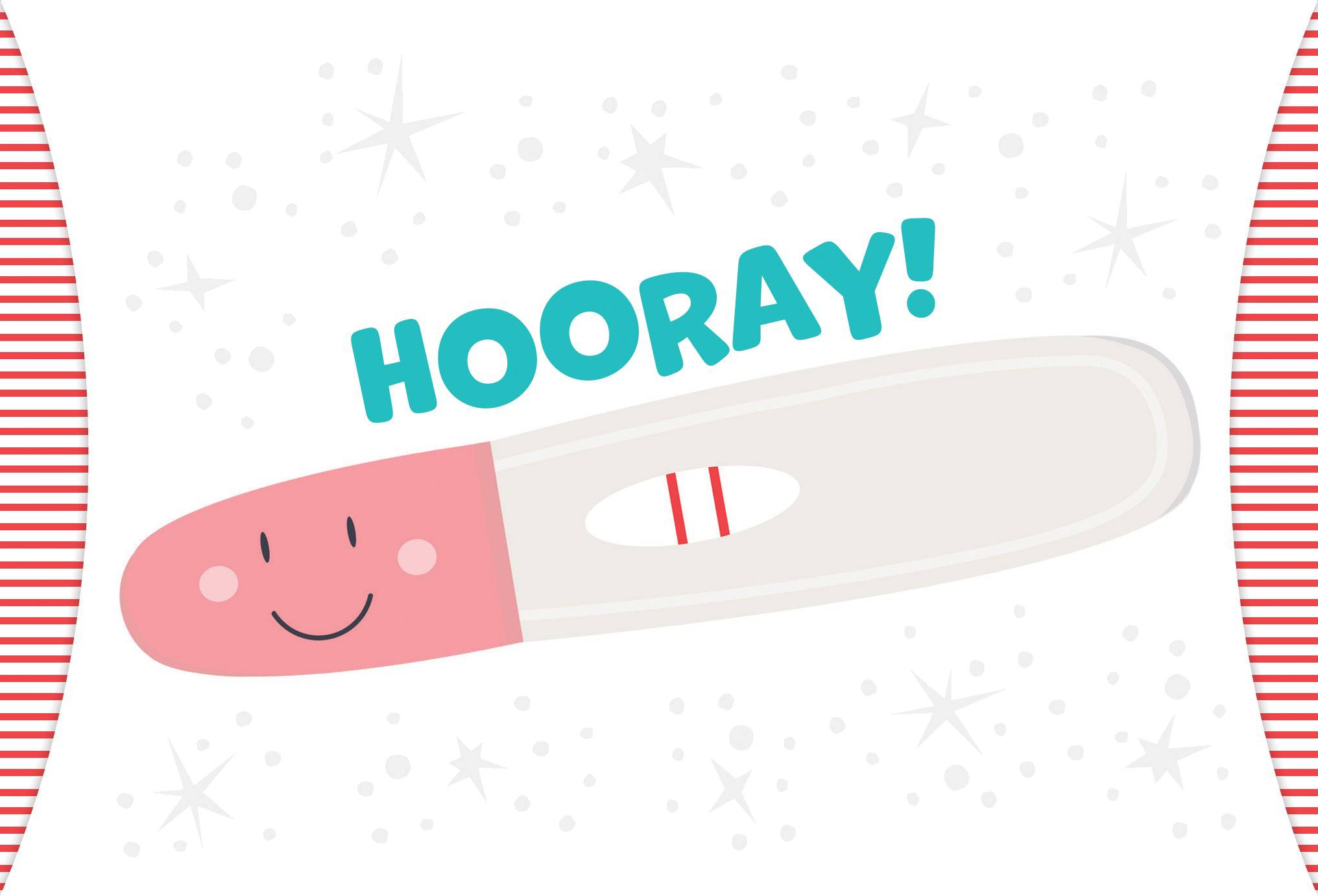 Pictura Hooray Test Baby Card Expecting from the Everyday Cards collection showing a cheerful pregnancy announcement design.