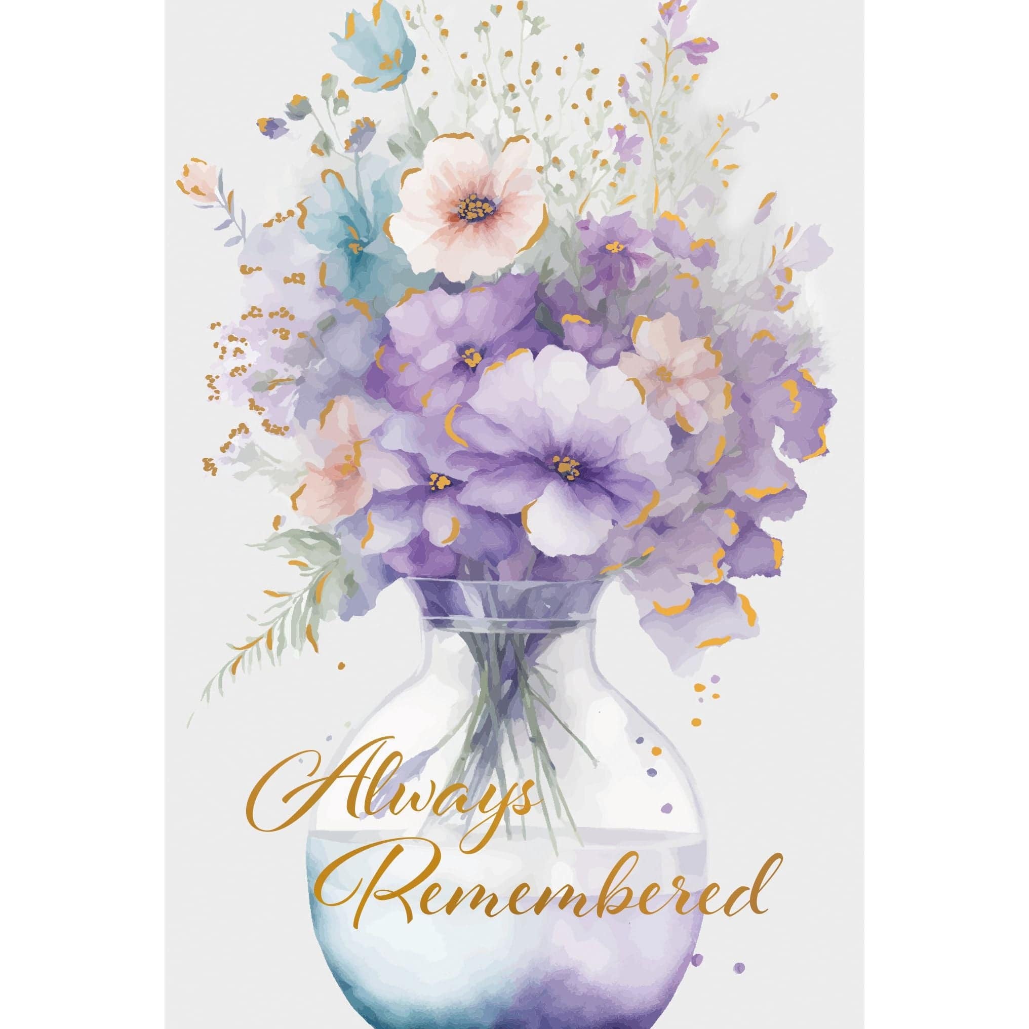 Watercolor flowers sympathy card by Pictura featuring delicate floral watercolor artwork on an everyday card.