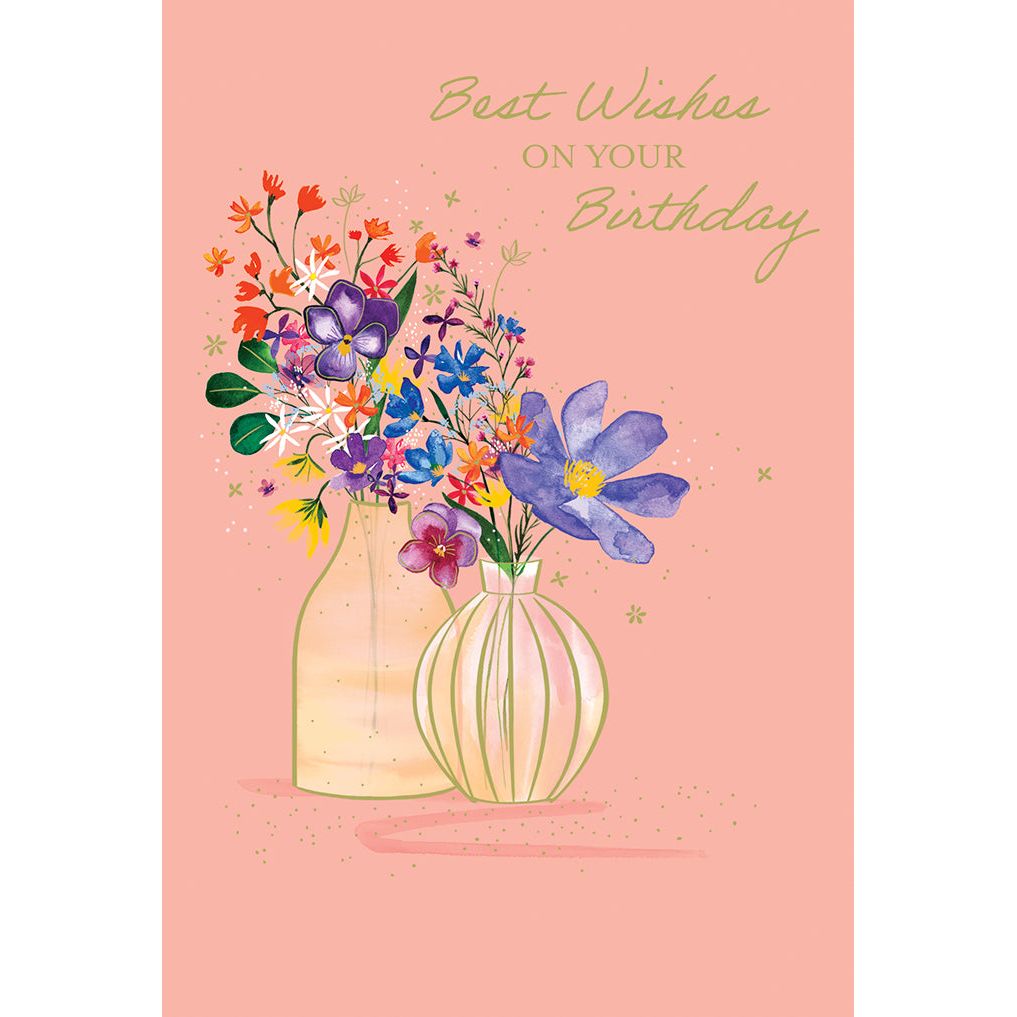 Vase of Flowers Birthday Card