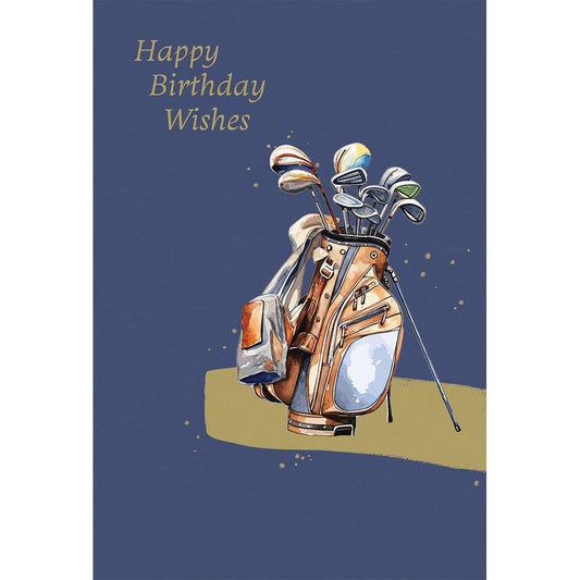 Pictura Golf Clubs birthday card featuring a colorful golf-themed design, perfect for celebrating a golf enthusiast's special day.
