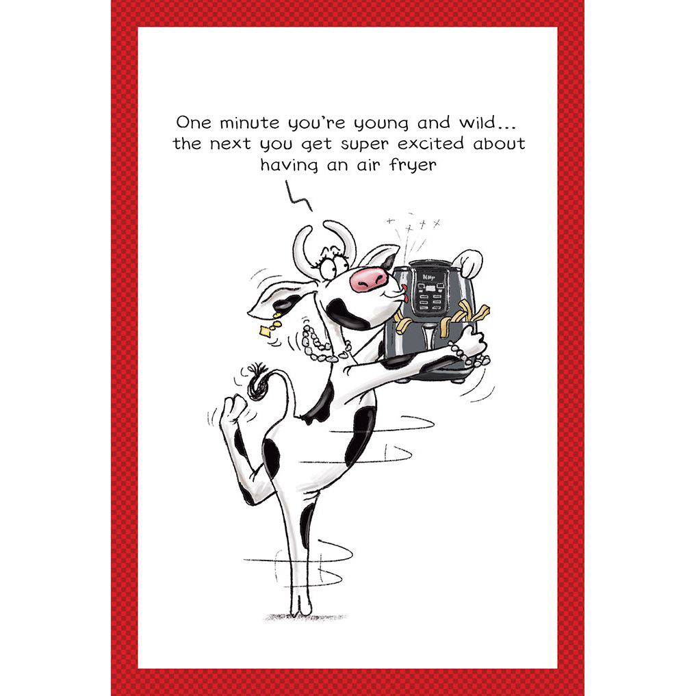 Funny birthday card featuring an air fryer design from Pictura, perfect for everyday greeting card occasions.