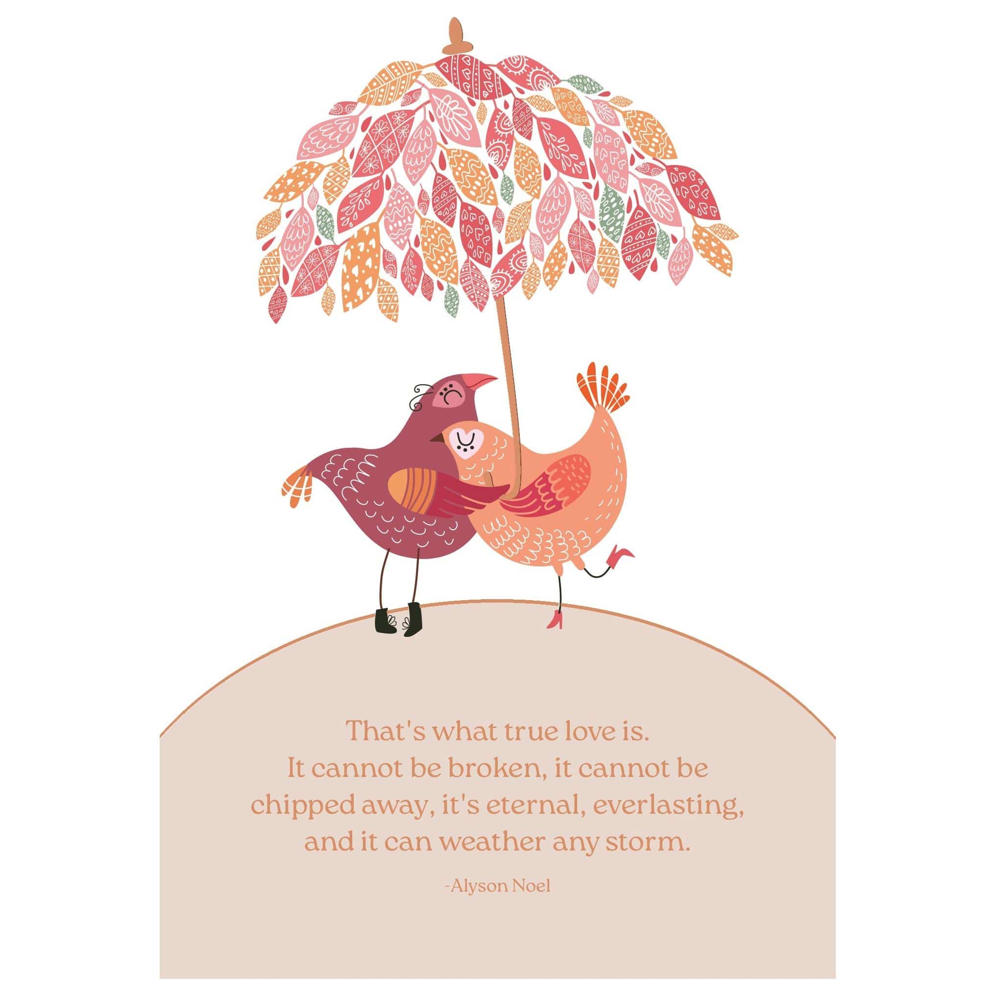 Pictura Umbrella Birds Anniversary Card showing colorful illustrated bird design on a white background.