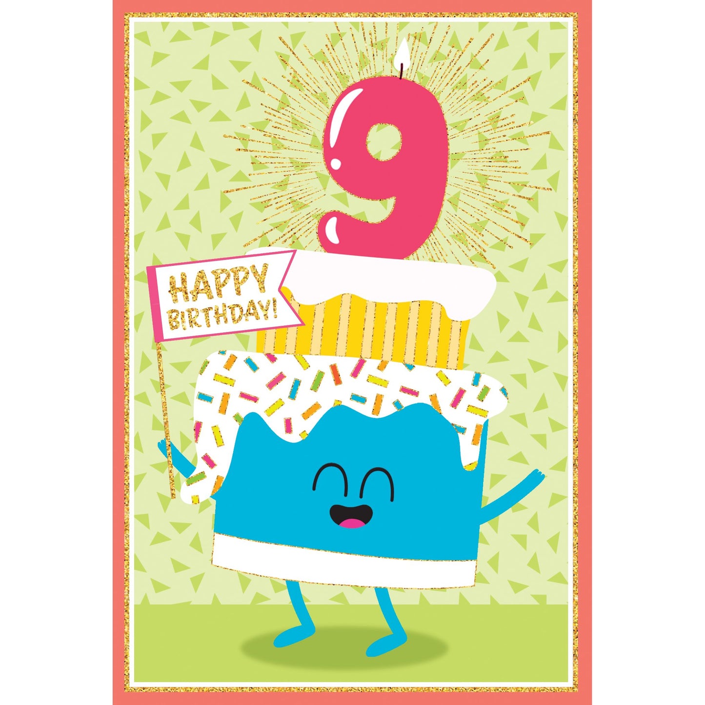 9th Cake Birthday Card