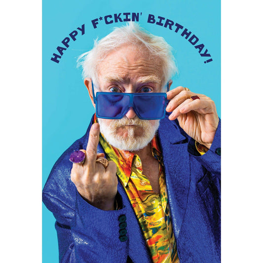 Funny birthday card from Pictura featuring a humorous design with a flipping bird illustration, part of the Everyday Cards collection.