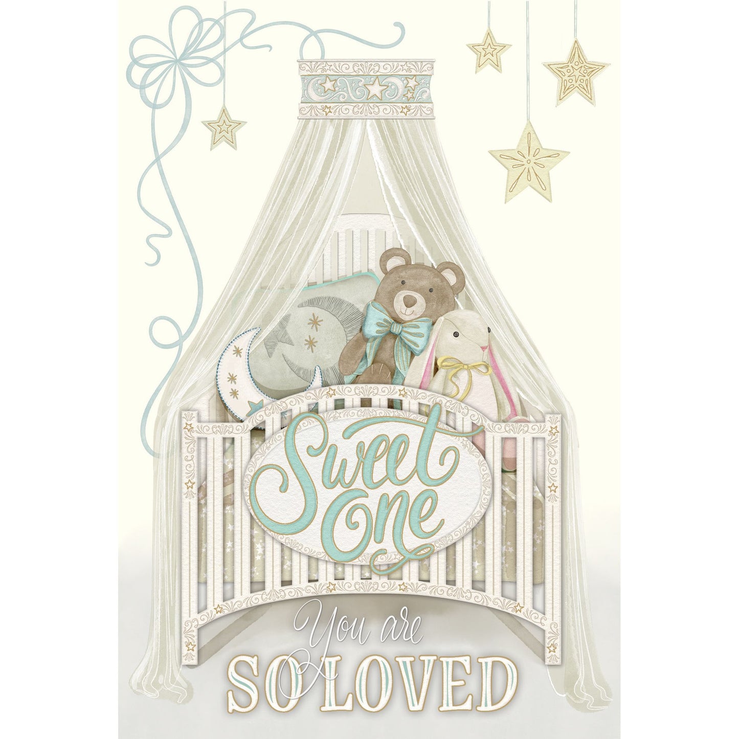 Bassinette Scene Baby Card