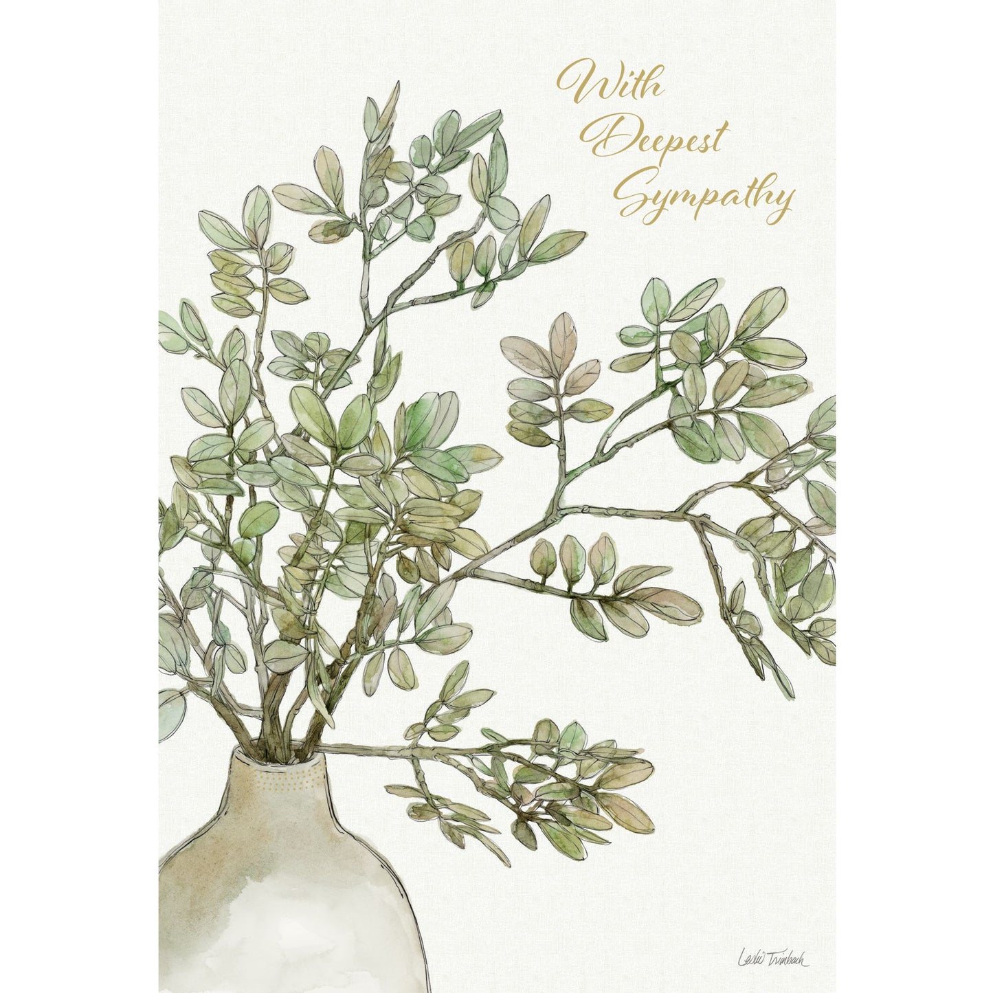 Potted Leaves Sympathy Card