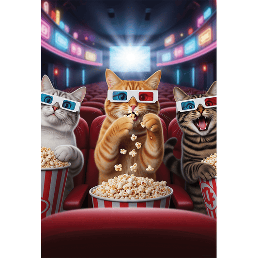Pictura Theater Cats birthday card featuring colorful lenticular design with playful feline characters on an everyday card.