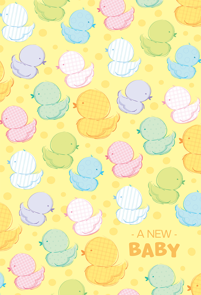 Colorful Ducks Baby Card