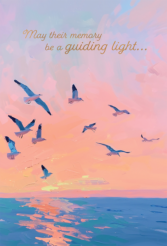 Gulls at Sunset Sympathy Card